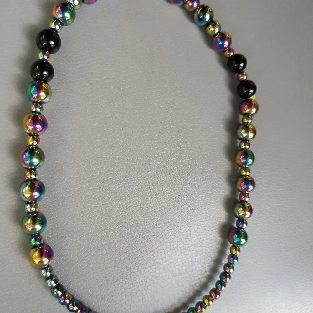 Cool galaxy metal beaded necklace